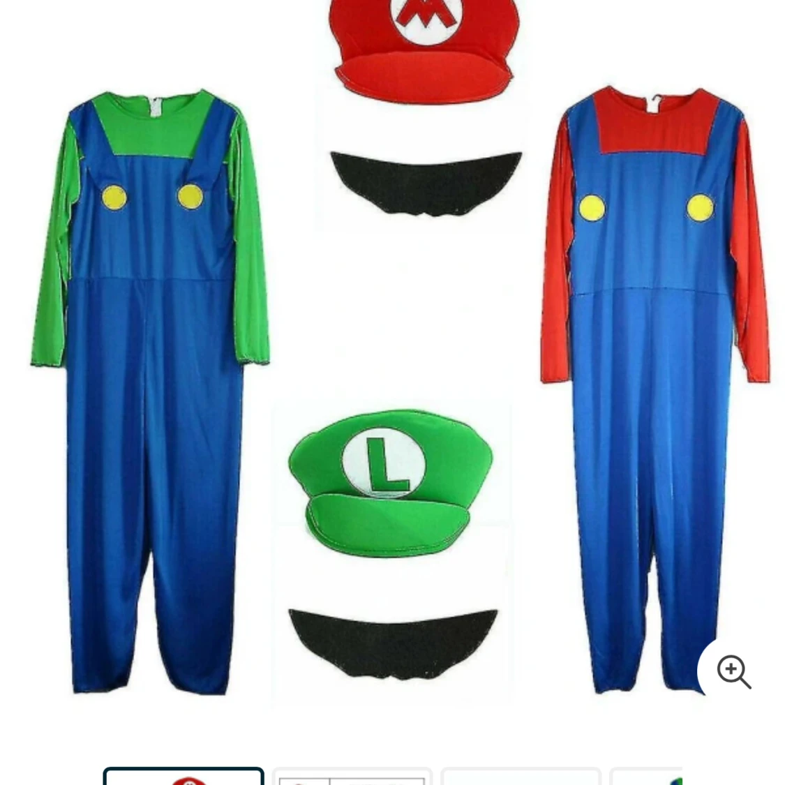 Blå och grön/röd kostymset