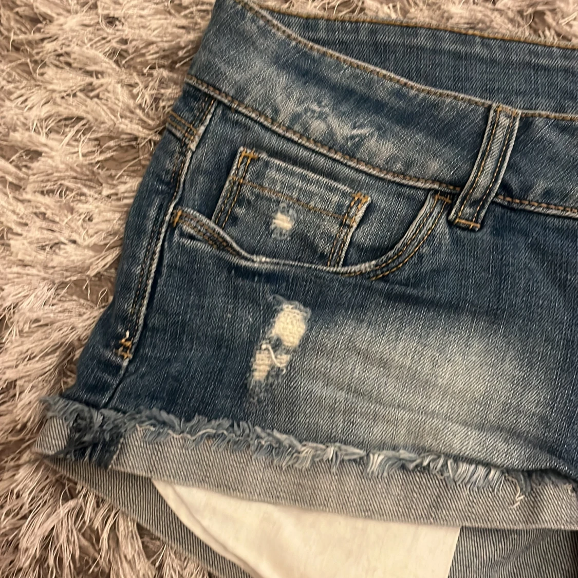 Lågmidjade jeans shorts  - 92