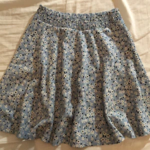 Blommig kjol - Ljusblå blommig kjol