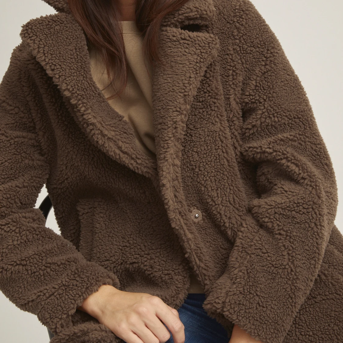 Brun teddyjacka