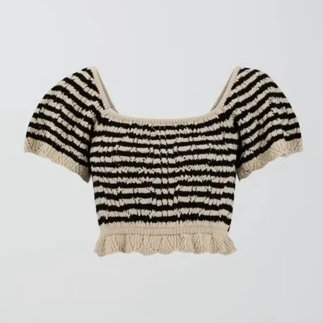 Randig stickad topp från Gina Tricot