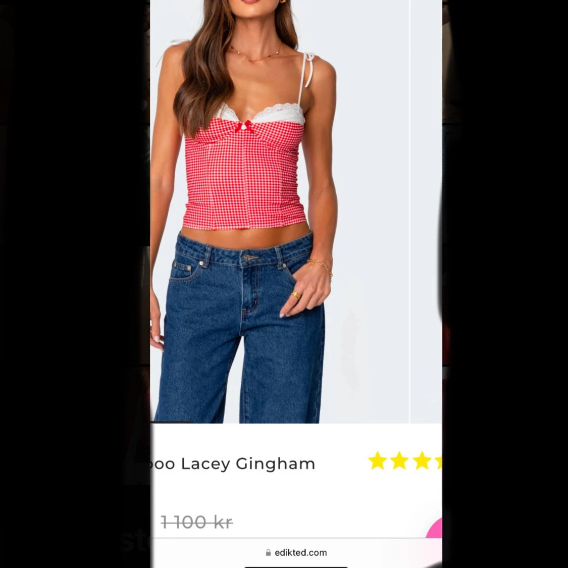 Röd vit rutig topp edikted - 4