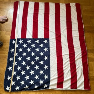 USA filt amerikafilt usa-flagga raggare - Tjock och varm. Täcken på användning finns. Nypris runt 325:-