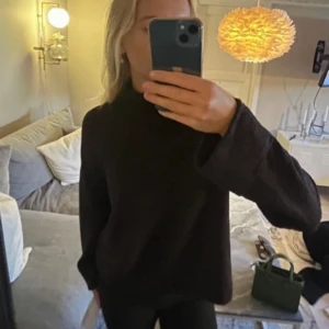 Svart polotröja - Säljer en stilren brun tröja med långa ärmar. Perfekt för kyligare dagar och enkel att matcha med olika outfits. Tröjan har en klassisk design som passar till många tillfällen.