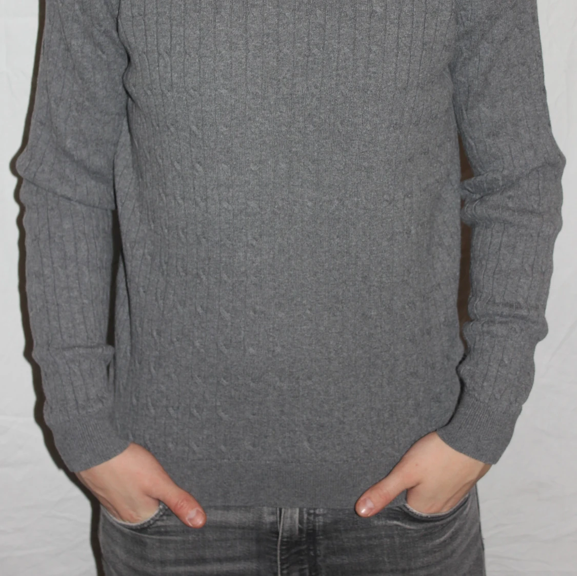 Grå stickad tröja från Massimo Dutti - 3