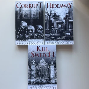 Bokserie av Penelope Douglas - Säljer en bokserie av Penelope Douglas som inkluderar titlarna 'Corrupt', 'Hideaway' och 'Kill Switch'. Det går att köpa böckerna separat om önskat. Böckerna är i nyskick och olästa. Kom privat vid frågor 💓