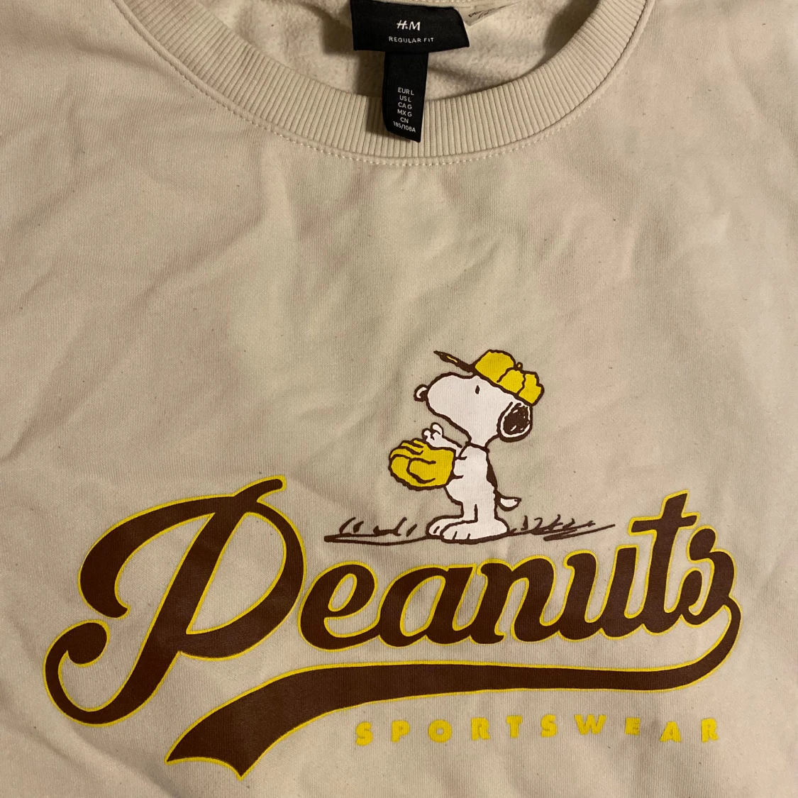 Beige/vit Peanuts tröja från H&M - 90