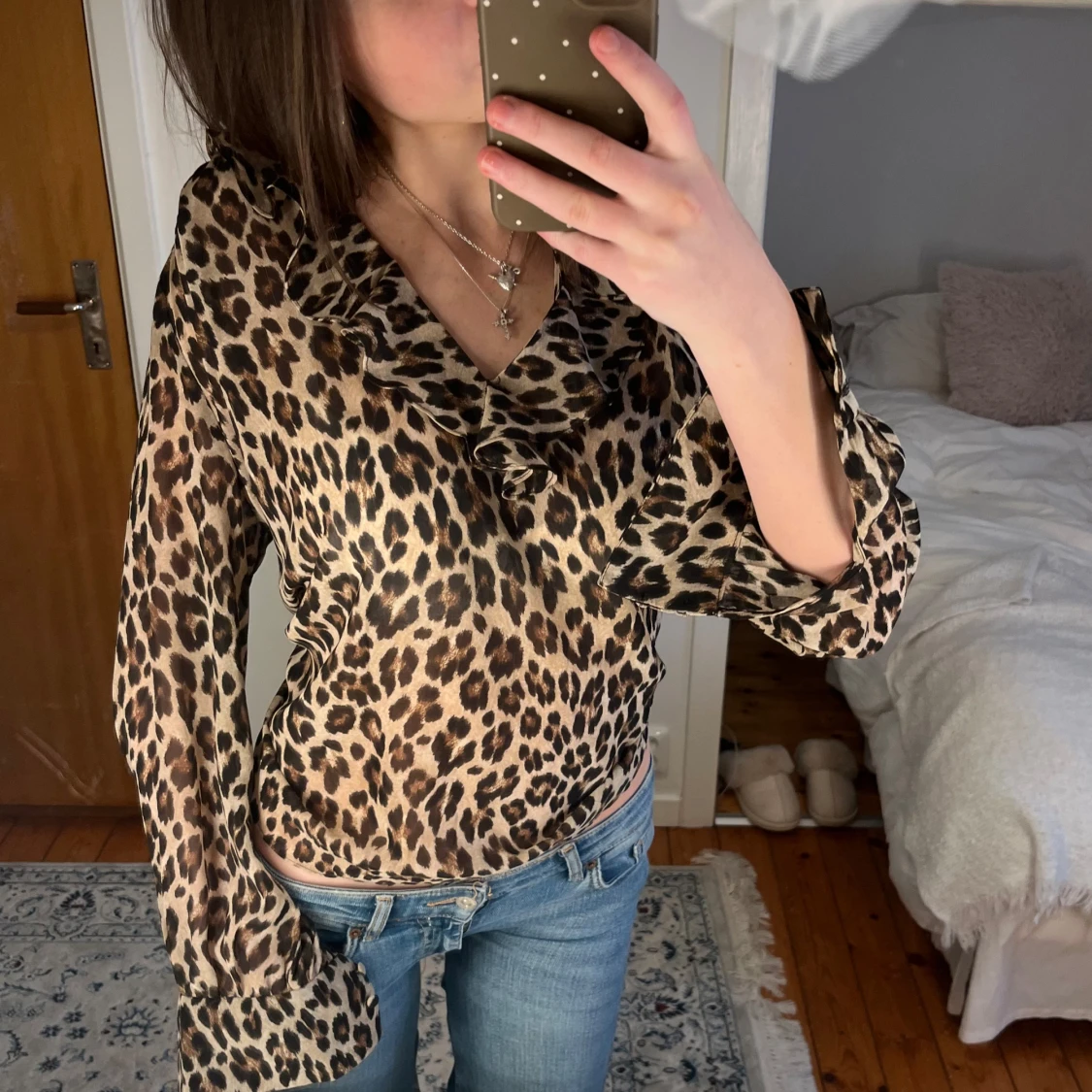 Leopardmönstrad blus