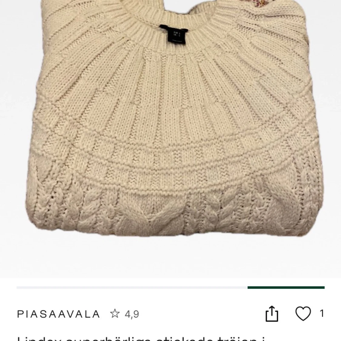 Off white stickad tröja från Lindex i S - 1