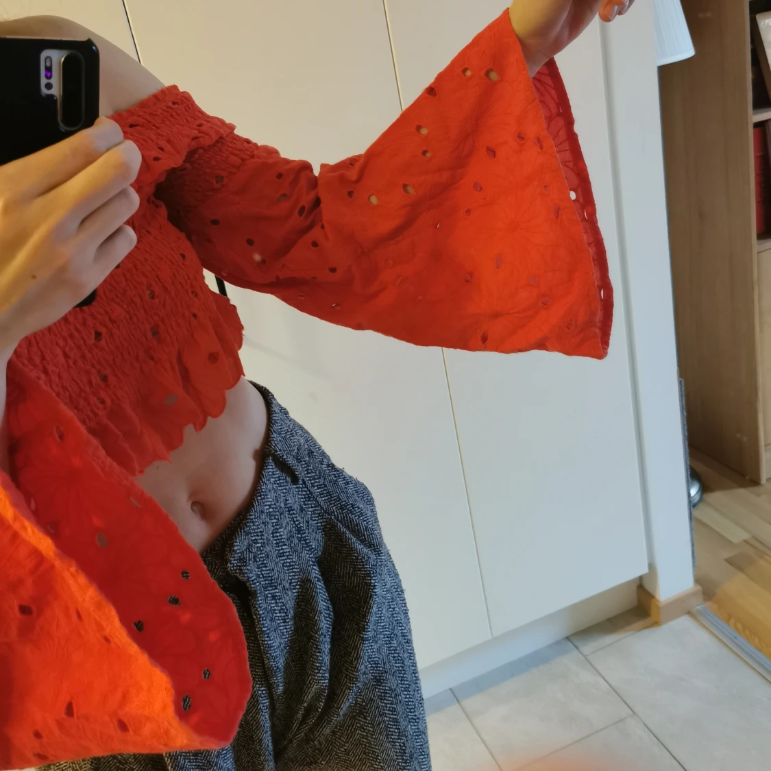 Orange offshoulder topp/blus  - 3