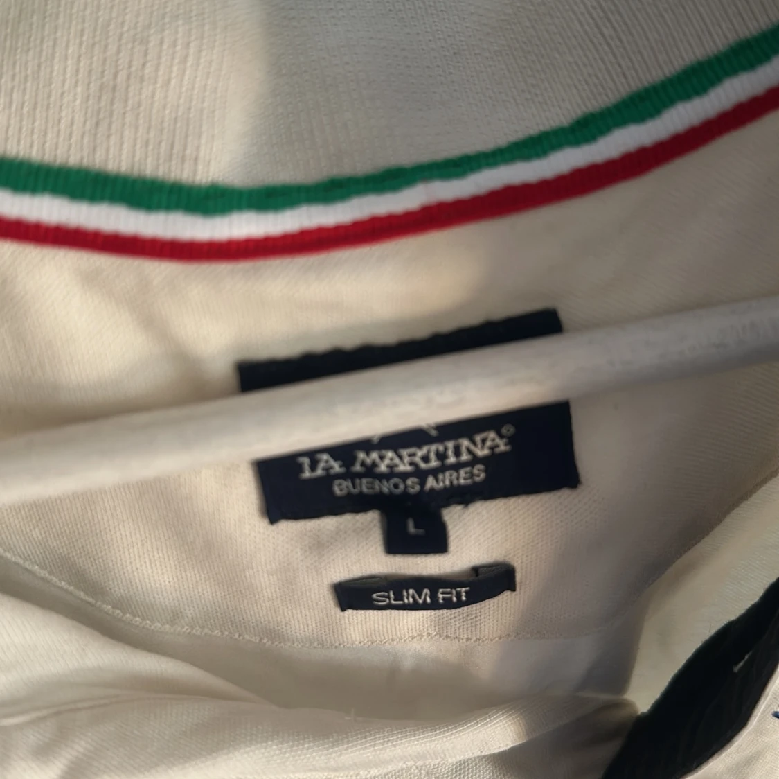 Vit långärmad pikétröja från La Martina - 2