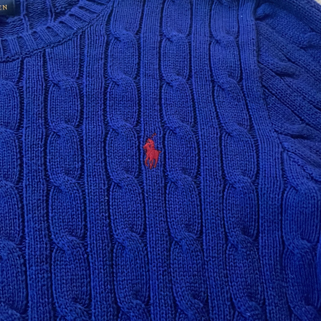 Blå stickad tröja från Polo Ralph Lauren - 3