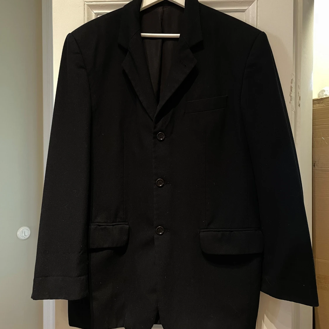 Svart kavaj i twill - 2