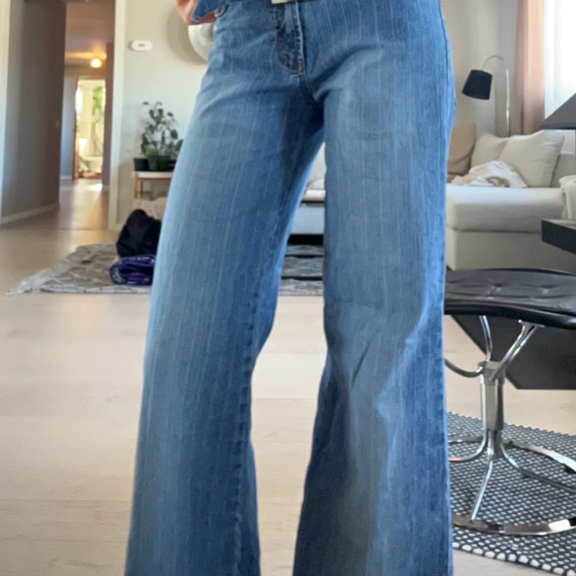 Blå vintage jeansbyxor från Diske (storlek 27, ca s)  - 2