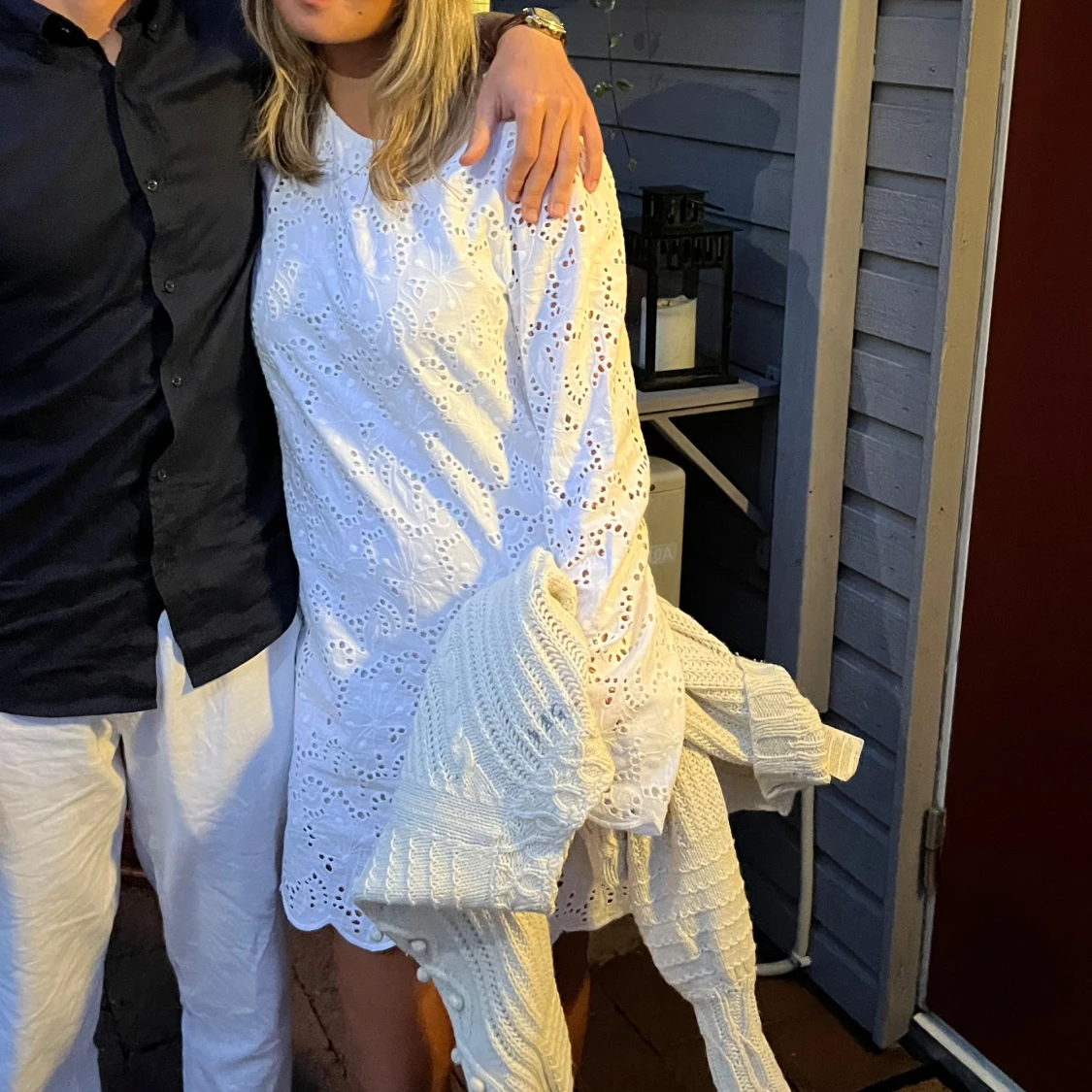 Vit spetsklänning - 90