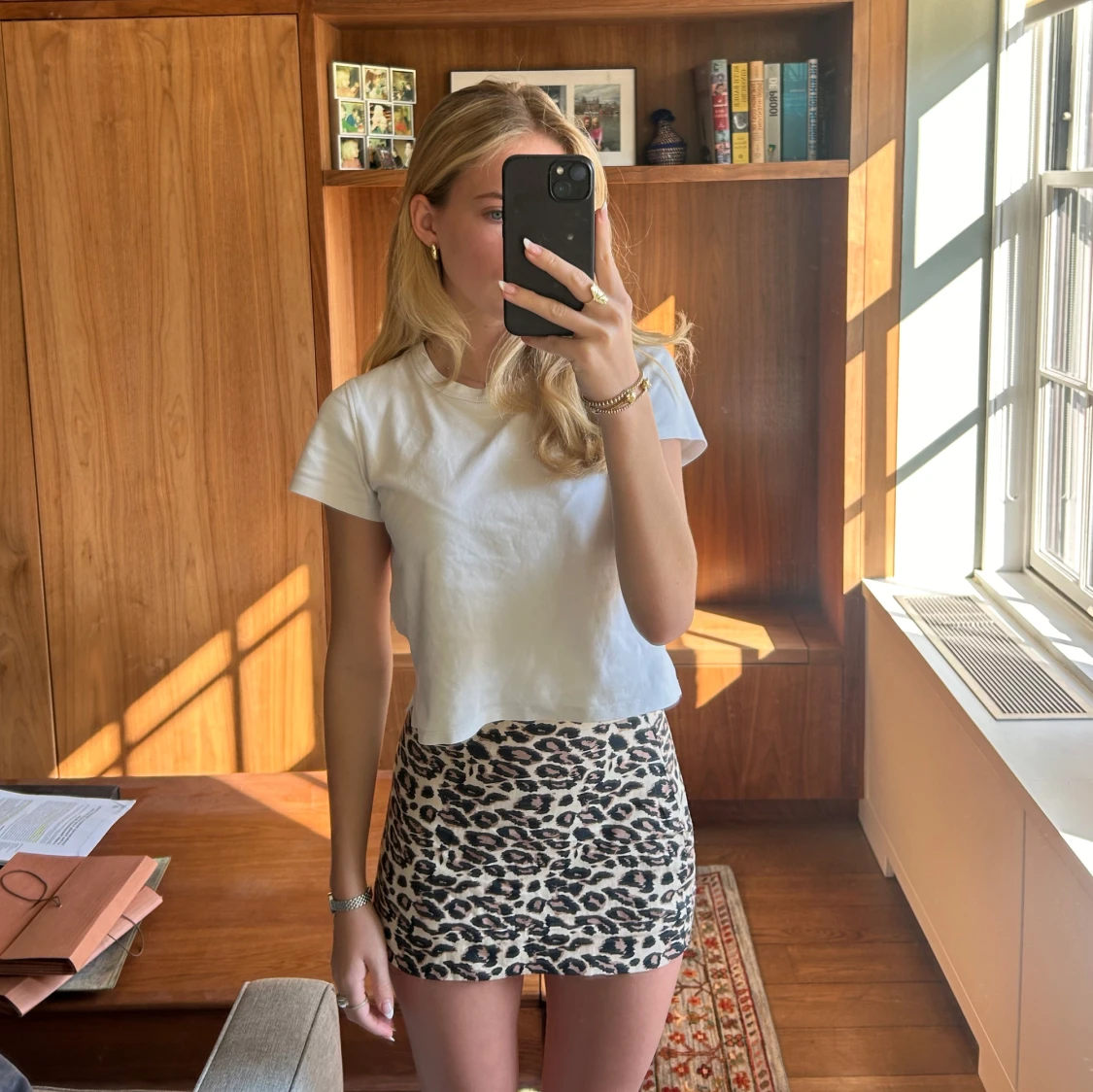 Mini leopard kjol - 90