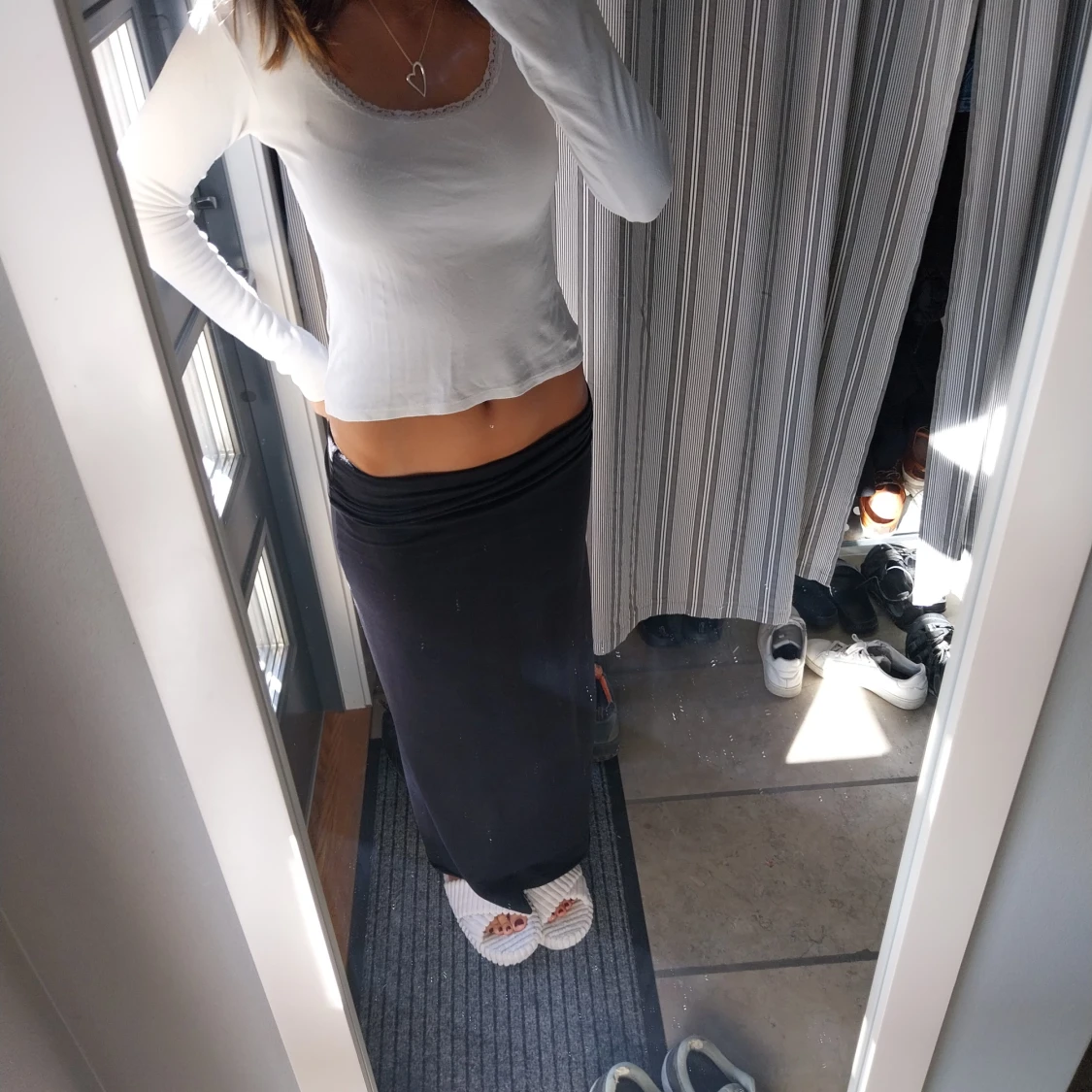 Vit långärmad topp