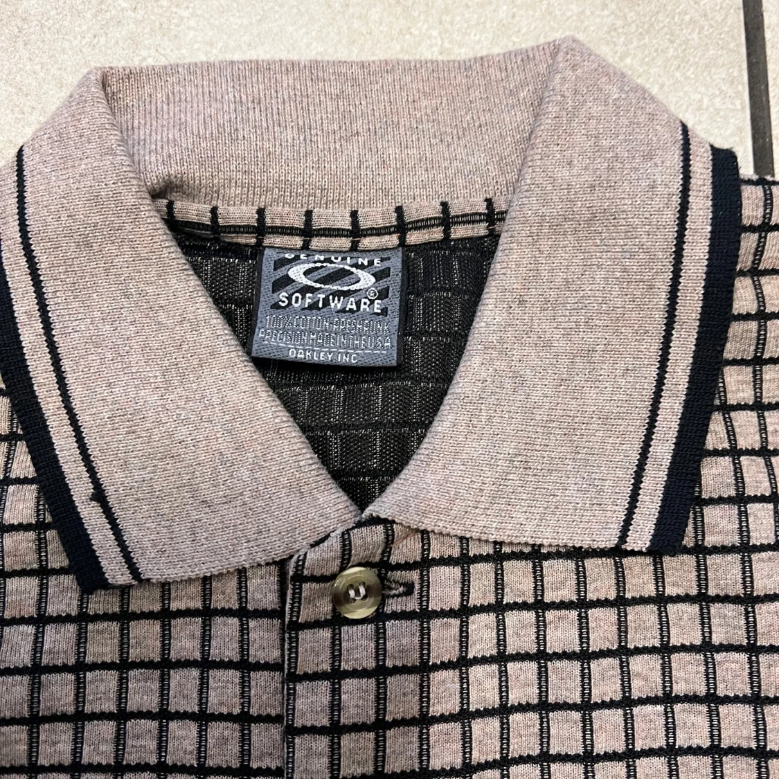 Rutig pikétröja från Software 100% bomull  - 1