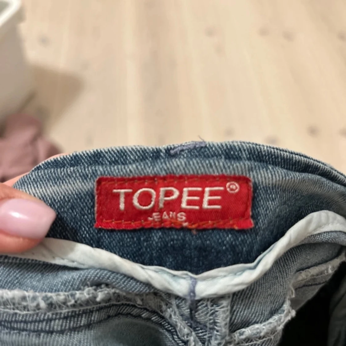 Lågmidjade Jeansshorts med snörning - 3