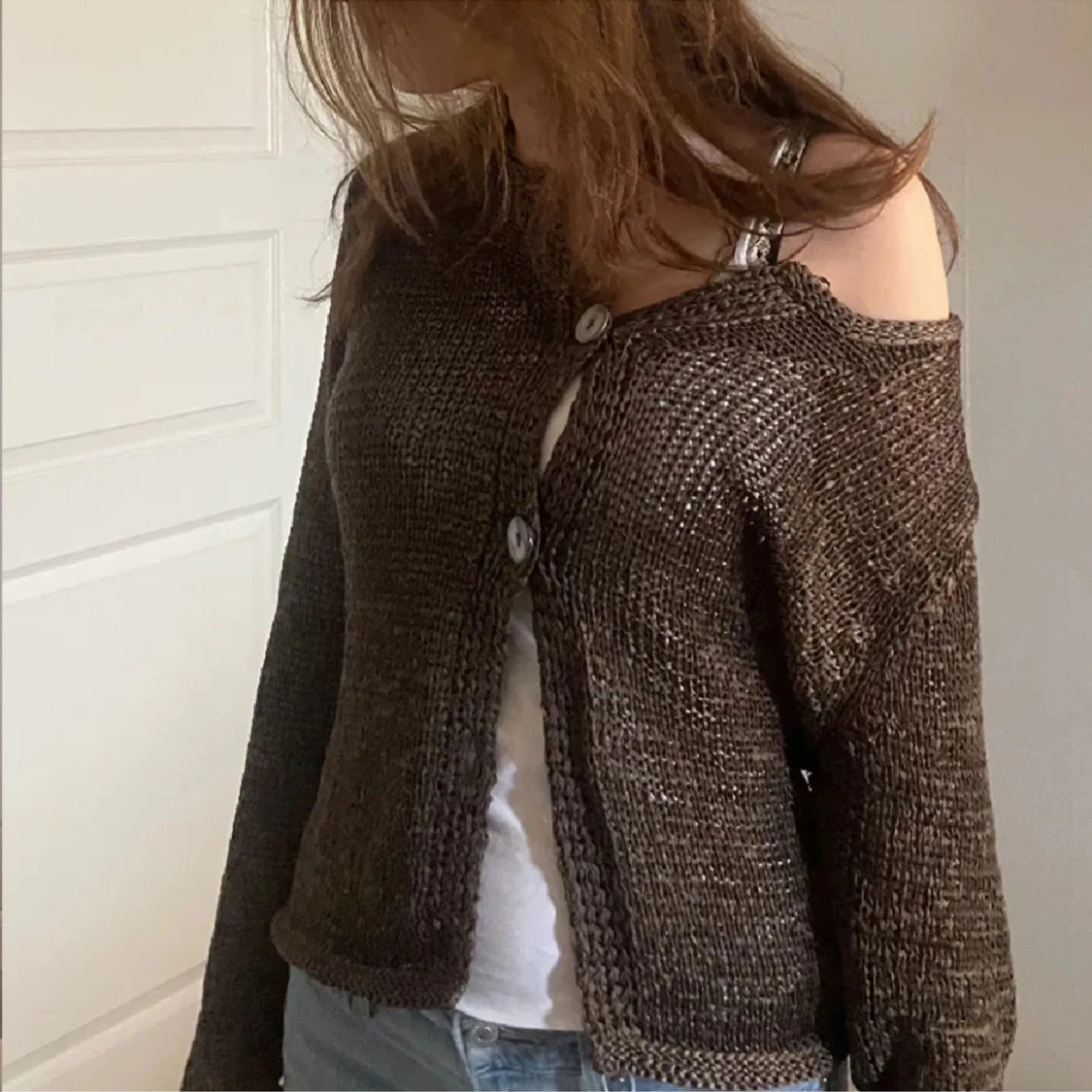brun stickad  - 91