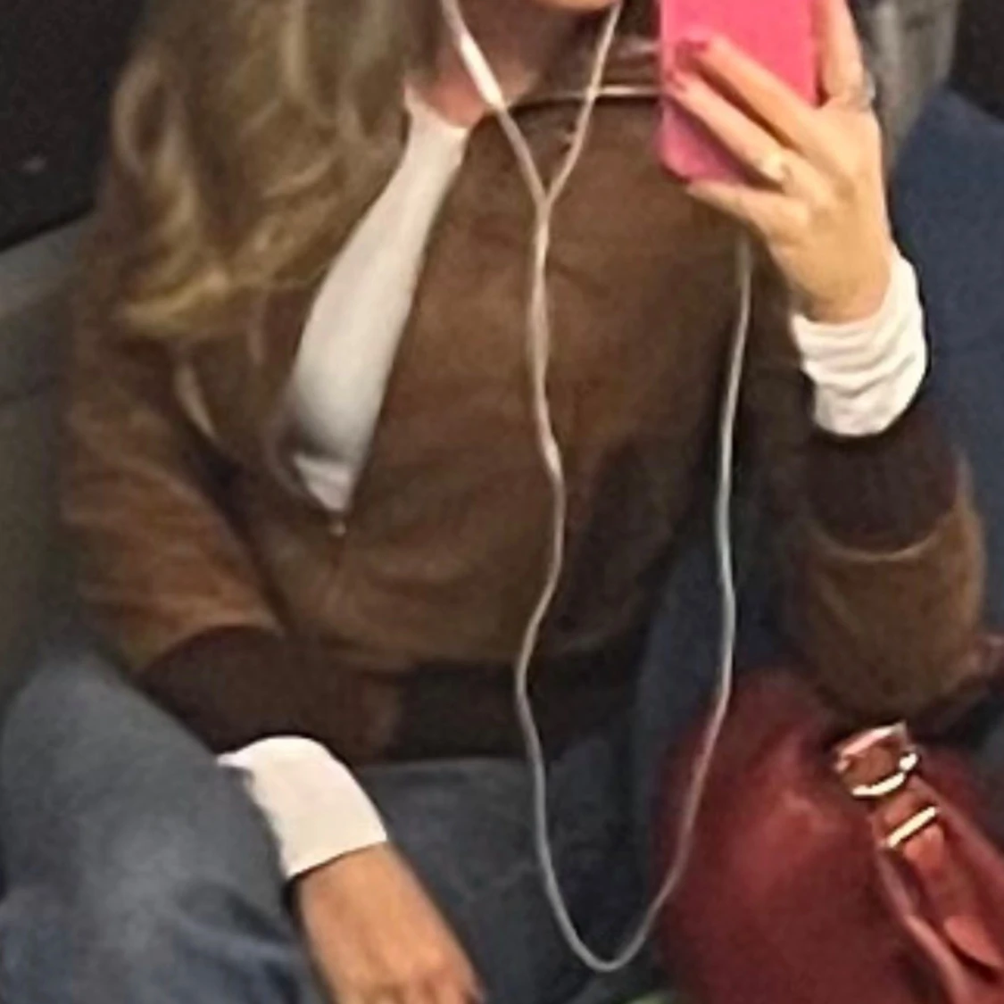 Mörkbrun skinnjackan  - 1