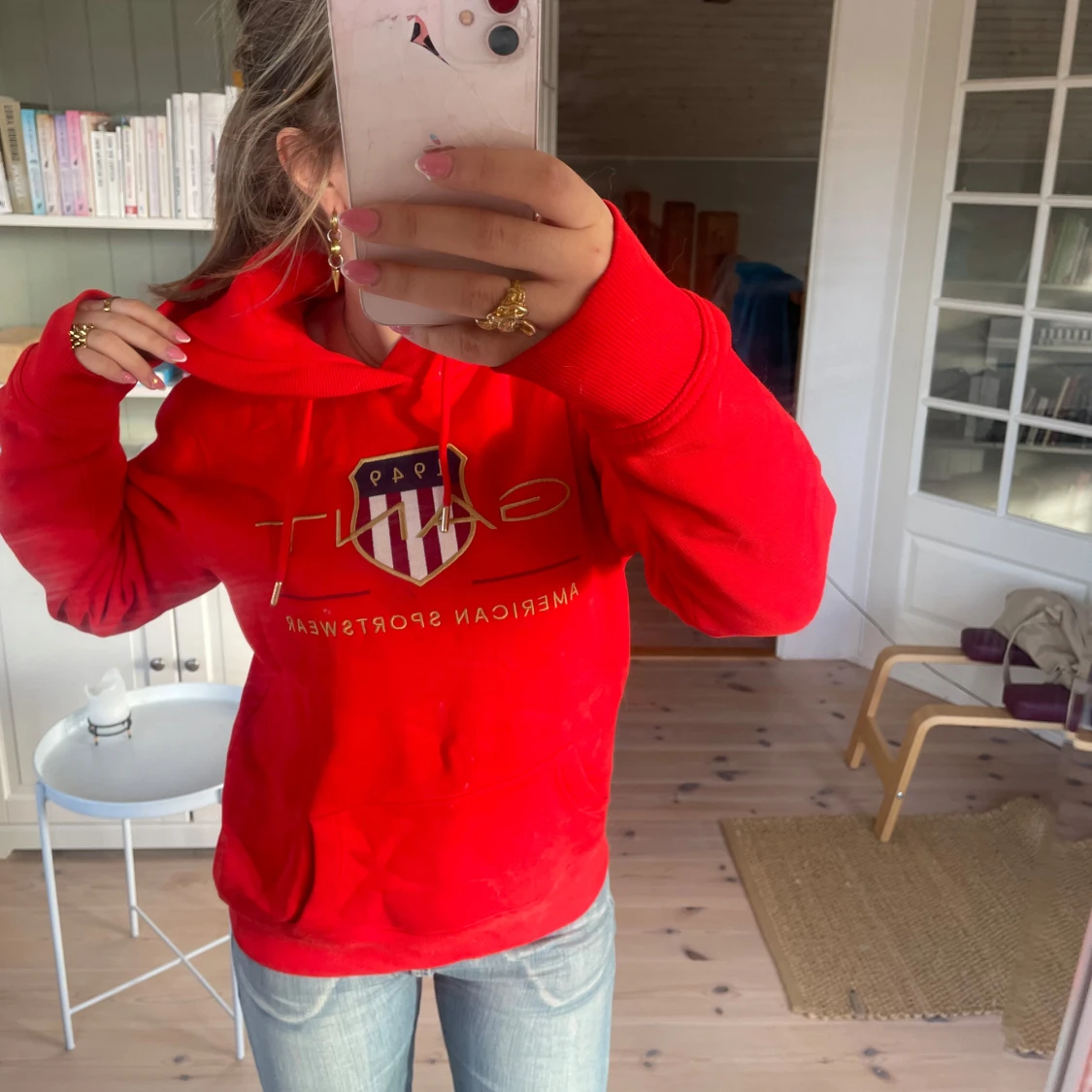 Röd GANT hoodie - 90