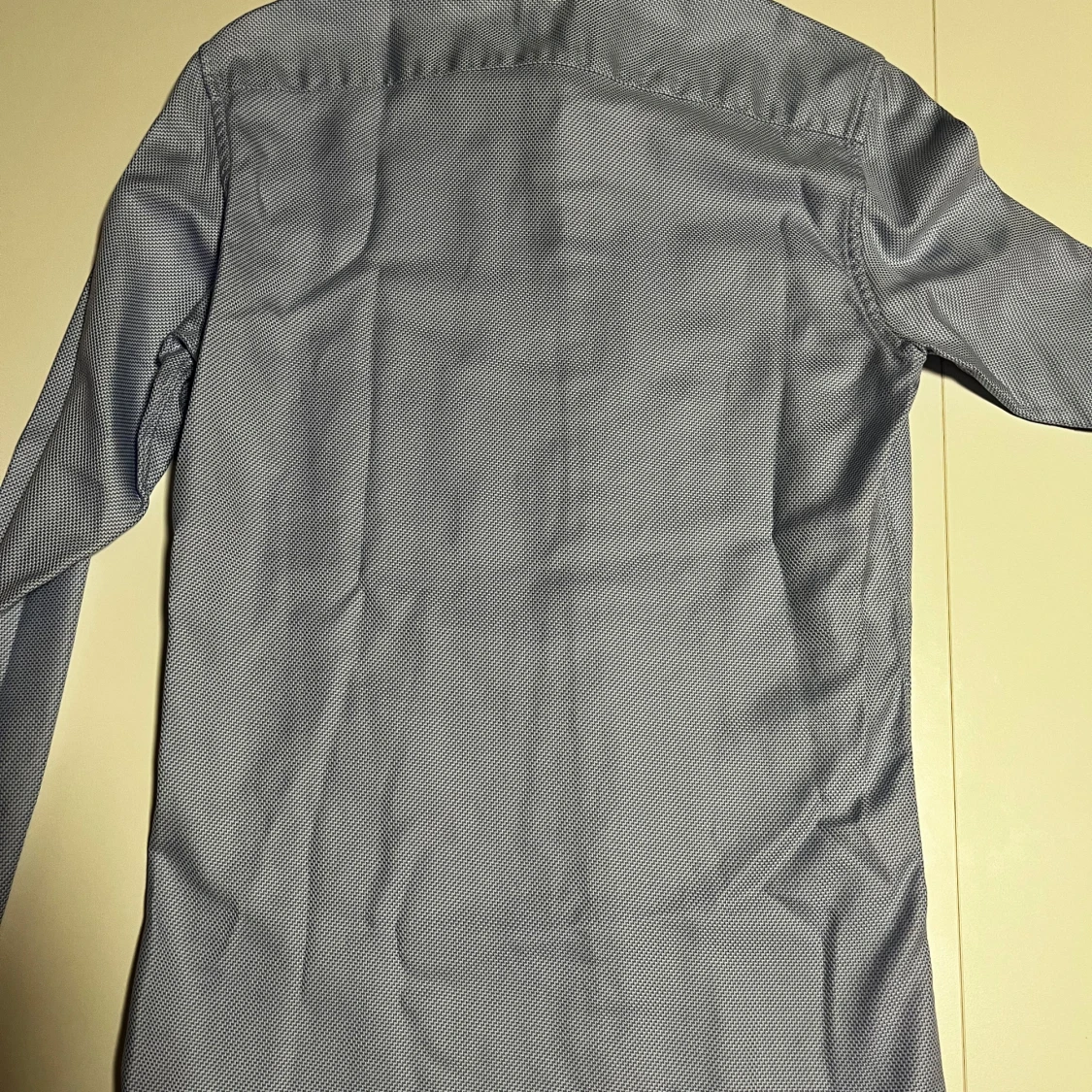 Blå mönstrad skjorta från Stenströms - dubbelmanschett  - 90