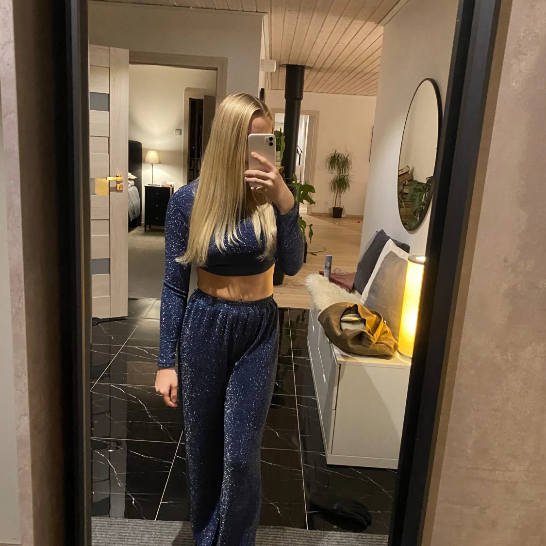 Blå glittrigt set - 90