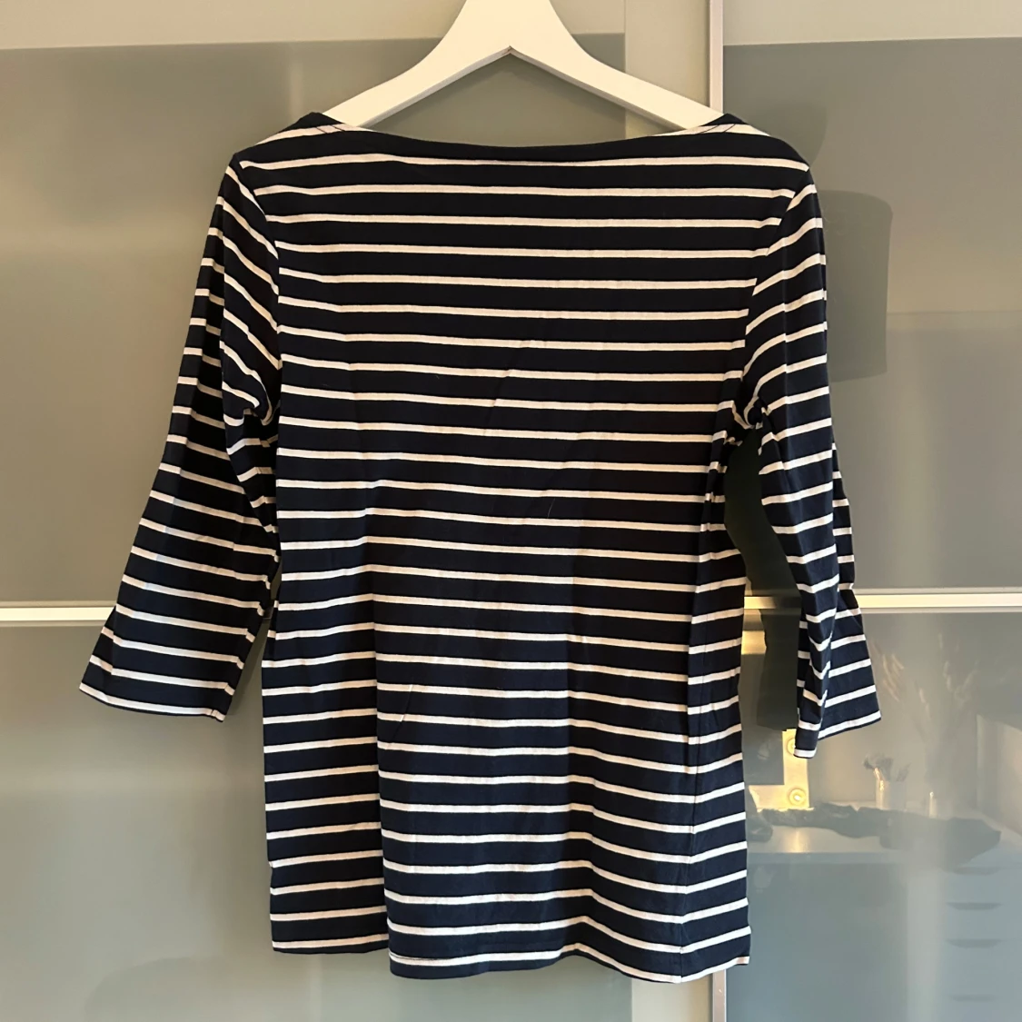 Randig topp med trekvartsärm - 90