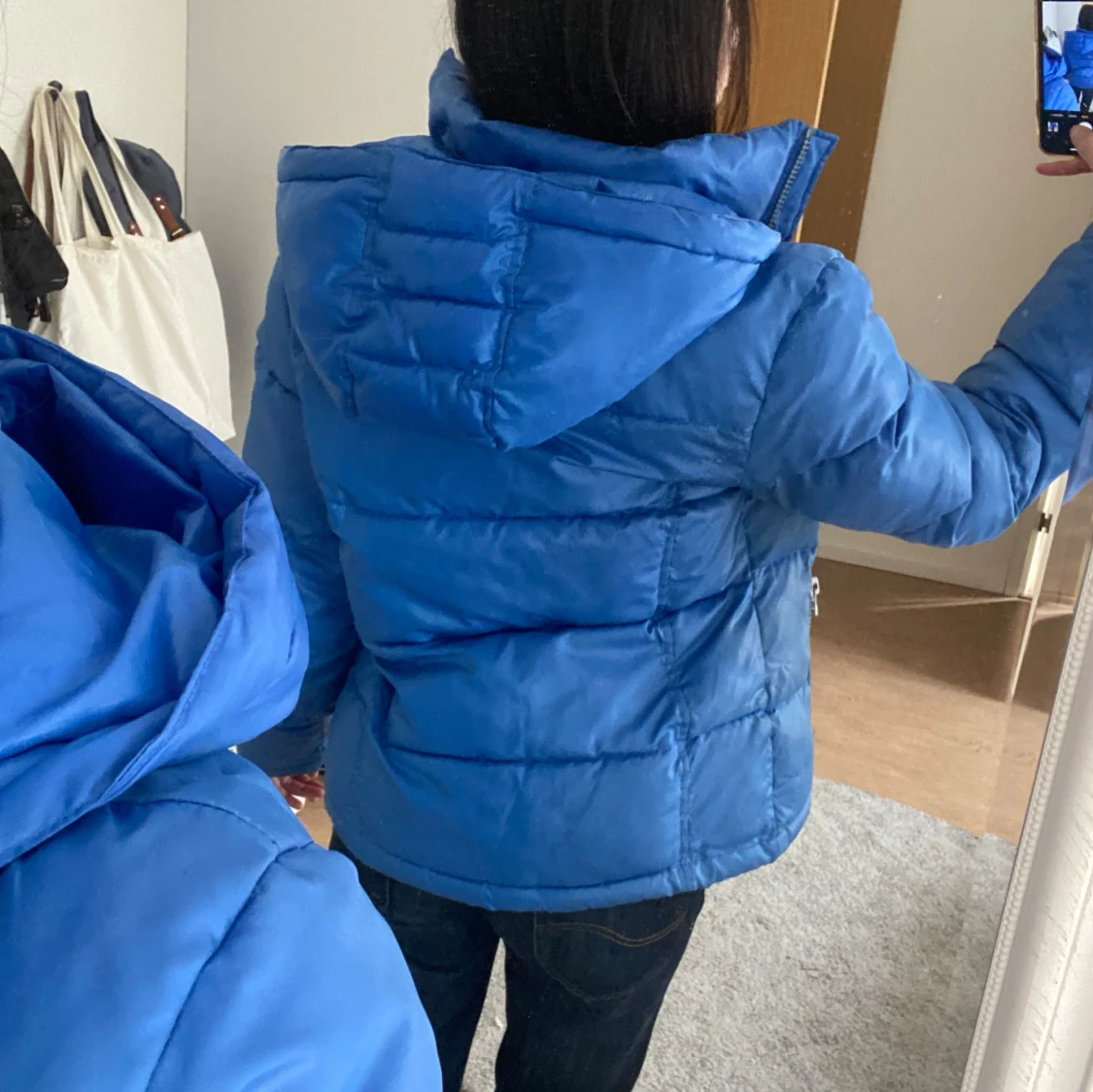 Blå puffer jacket - 92