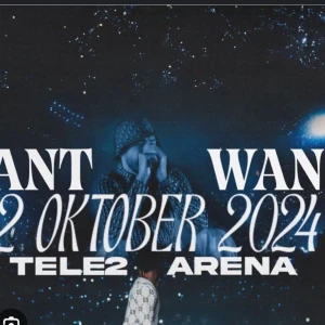 Antwan  - Jag säljer 2 st bakre ståplatser biljetter till Antwan konstnären, då jag och min vän inte har möjlighet att gå längre. Priset är inte bestämt så det går att diskuteras privat.