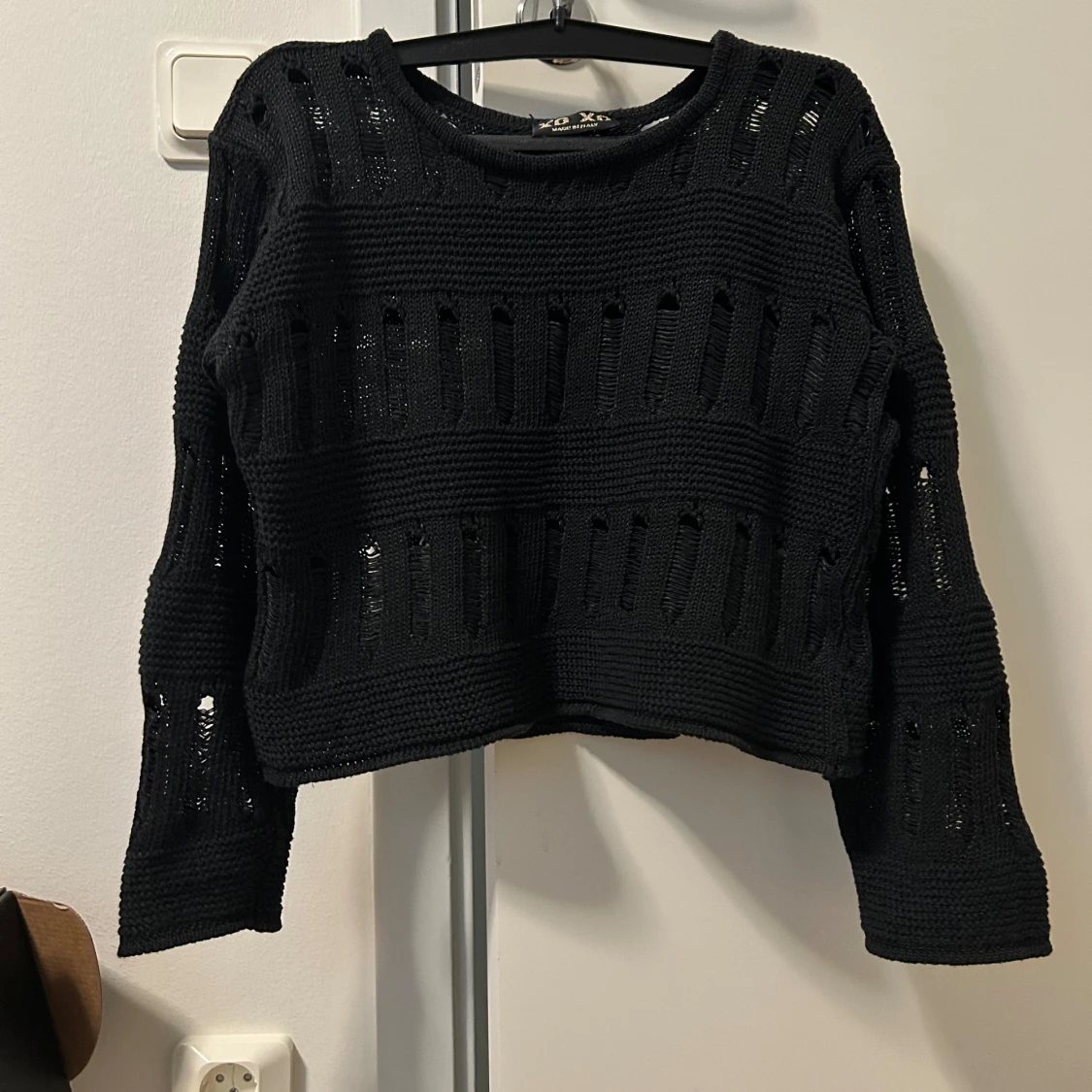 y2k hålstickad tröja - 90