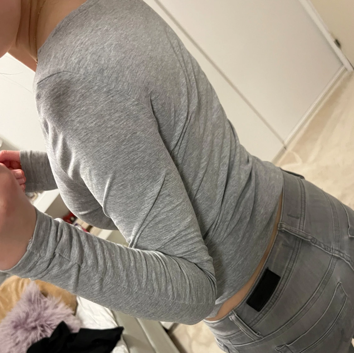 Grå långärmad topp - 3