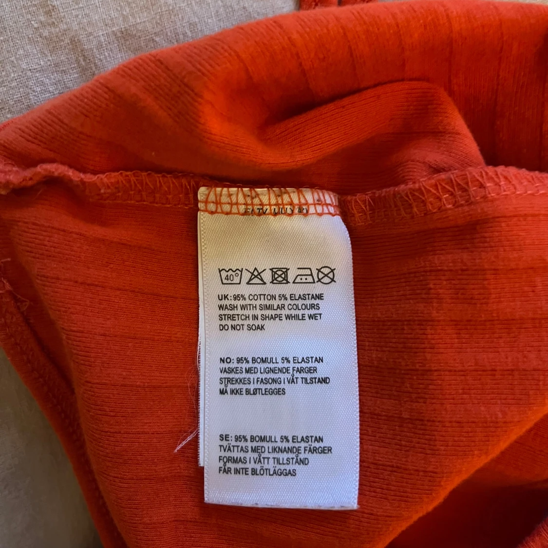 Orange ribbad topp - 4