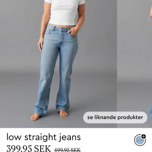 Blåa jeans  - Super fina blåa jeans från Gina tricot, modellen är low waist straight💞 säljer då dom inte passar längre💞