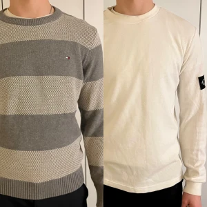 Calvin Klein & Tommy Hilfiger (PAKET) - Tjena! Säljer två snygga tröjor ena är en vit från Calvin Klein och andra är en grå/vit från Tommy Hilfiger. Båda har skicken 10/10. Hör av dig vid funderingar🙌