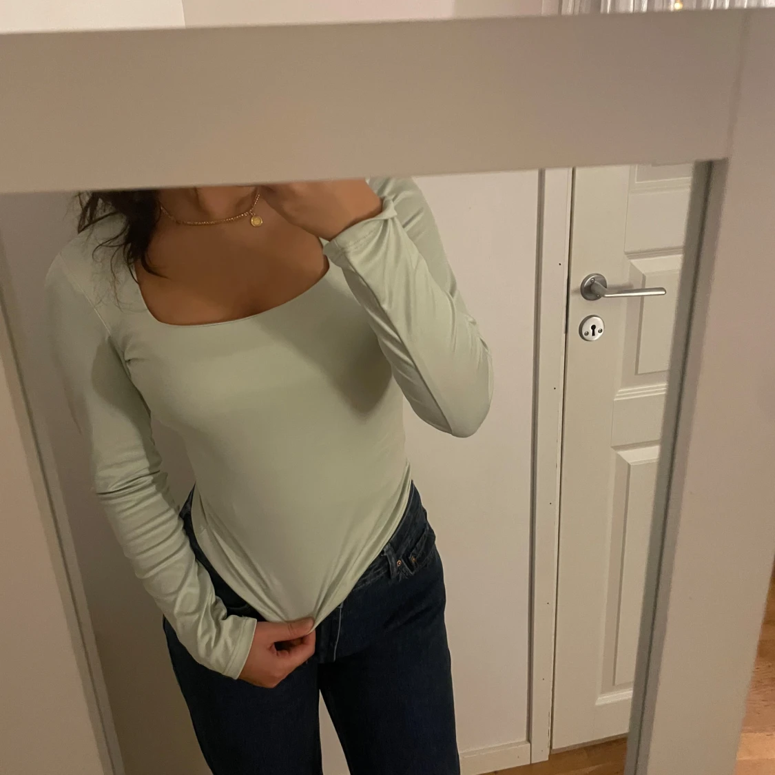 Ljusgrön långärmad topp