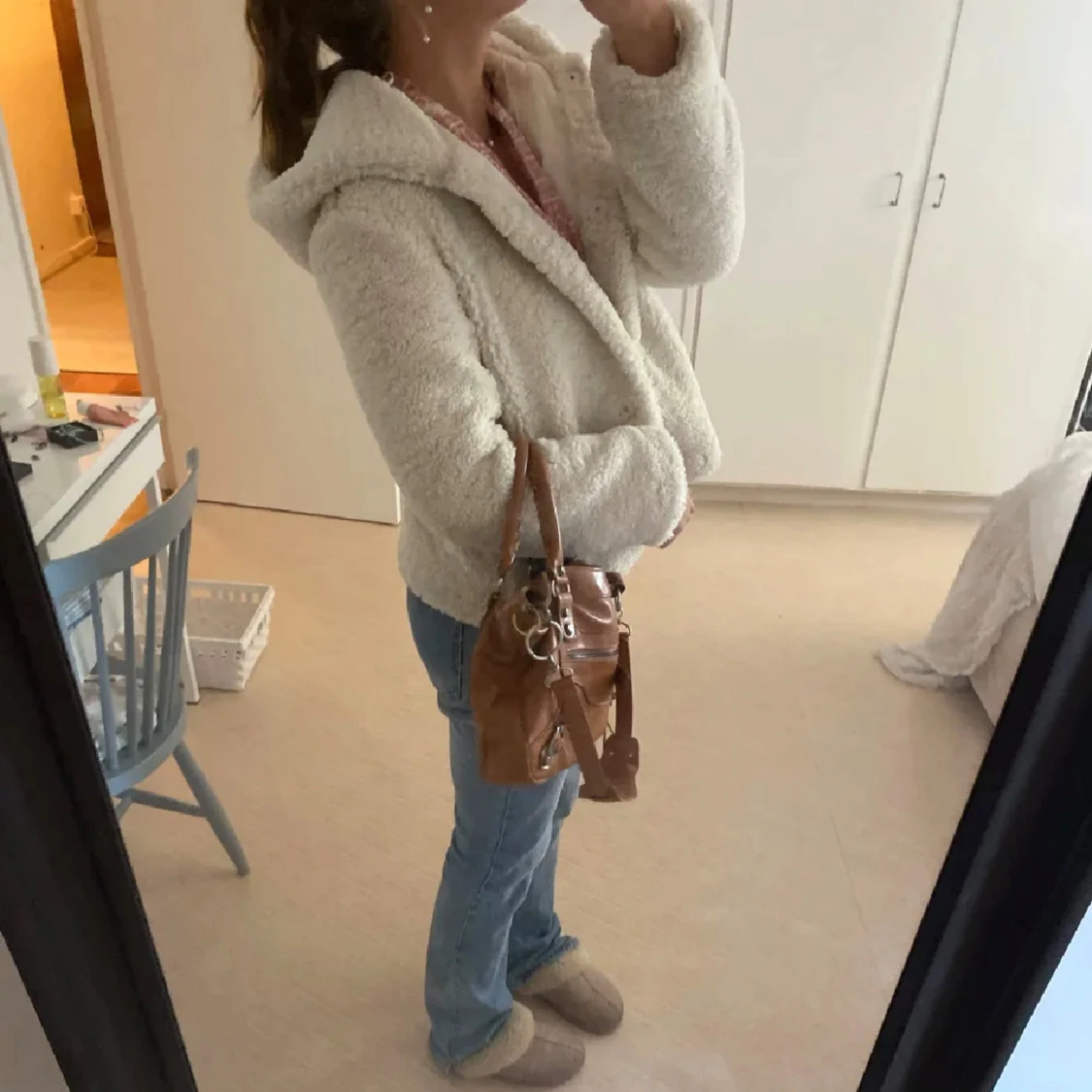 Vit teddyjacka H&M - 1