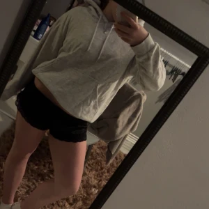 Grå hoodie - Säljer en sviiiin skön grå hoodie med justerbar huva och långa ärmar. Perfekt för en avslappnad stil. Passar bra till både jeans och shorts.