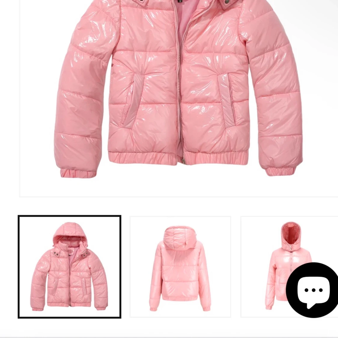 Rosa pufferjacka med huva - 90