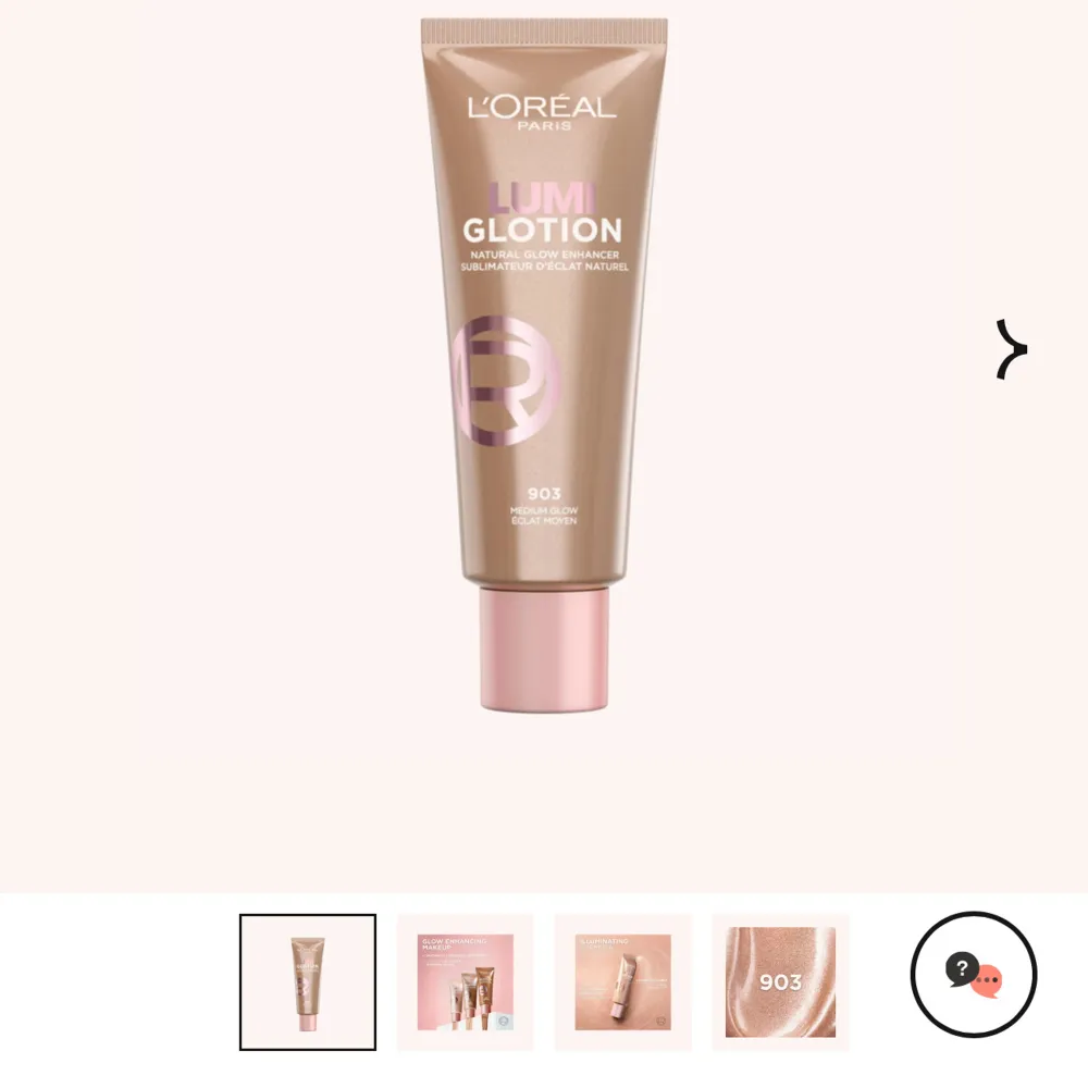 Säljer en L'Oréal Paris Lumi Glotion i nyansen 903. Denna highlighter ger en naturlig glow och är perfekt för att framhäva ansiktets konturer. Kommer i en praktisk tub med skruvkork, vilket gör den lätt att använda och ta med sig. Perfekt för en strålande look! Oöppnad förpackning.. Skönhet.