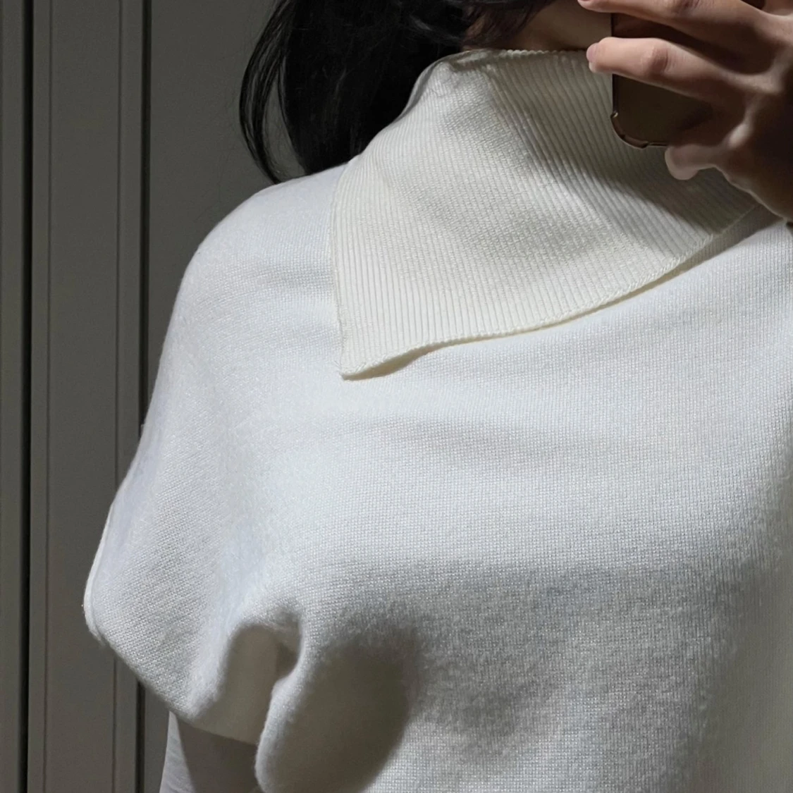 Vit asymmetrisk poncho - 91