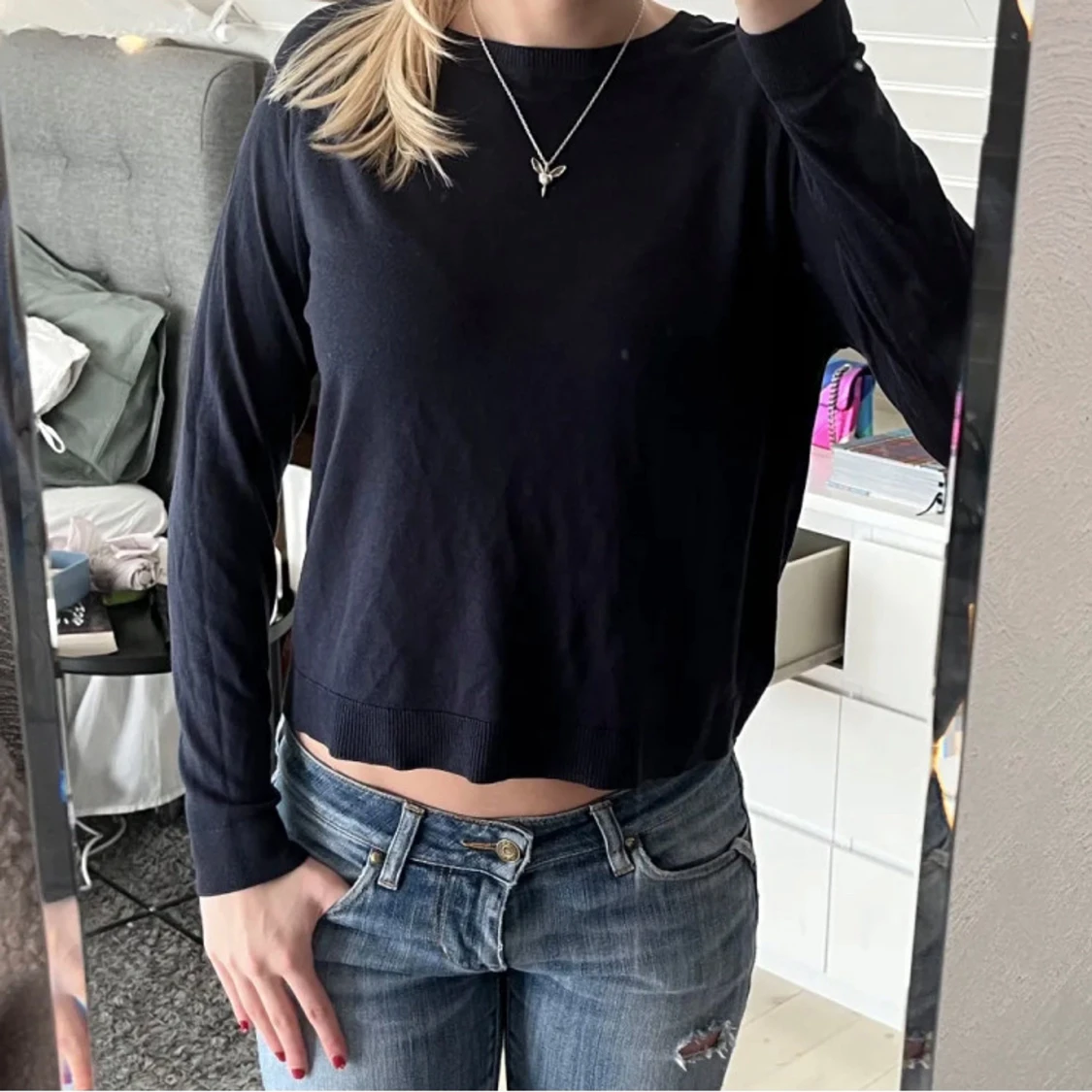 Marinblå tröja - 90