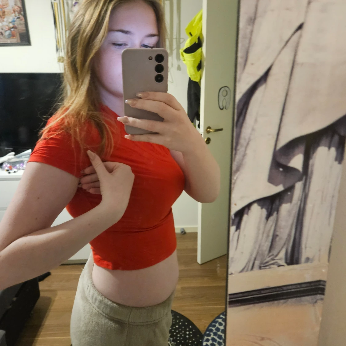 Röd kortärmad topp från Shein - 90