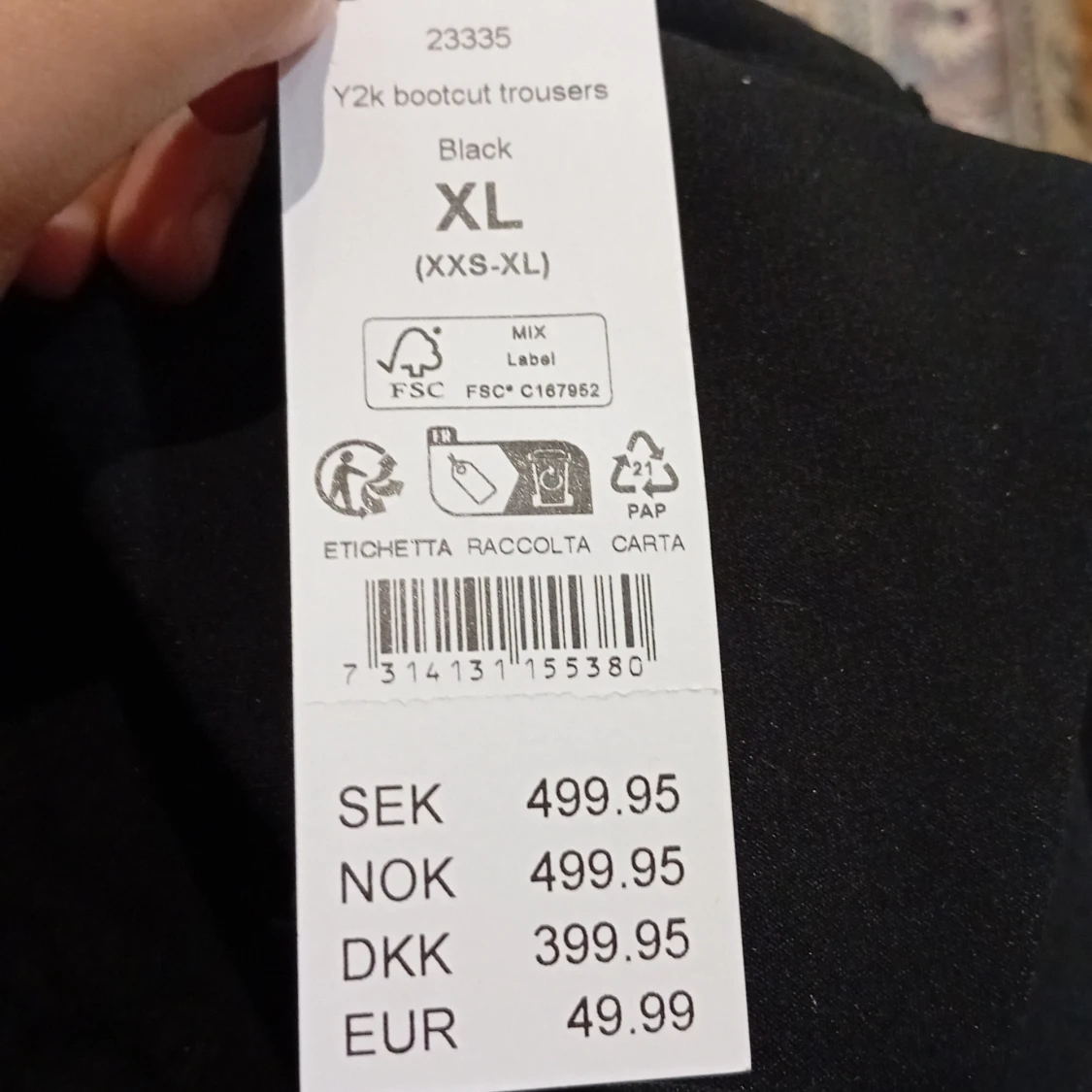 Svarta Y2K bootcut byxor