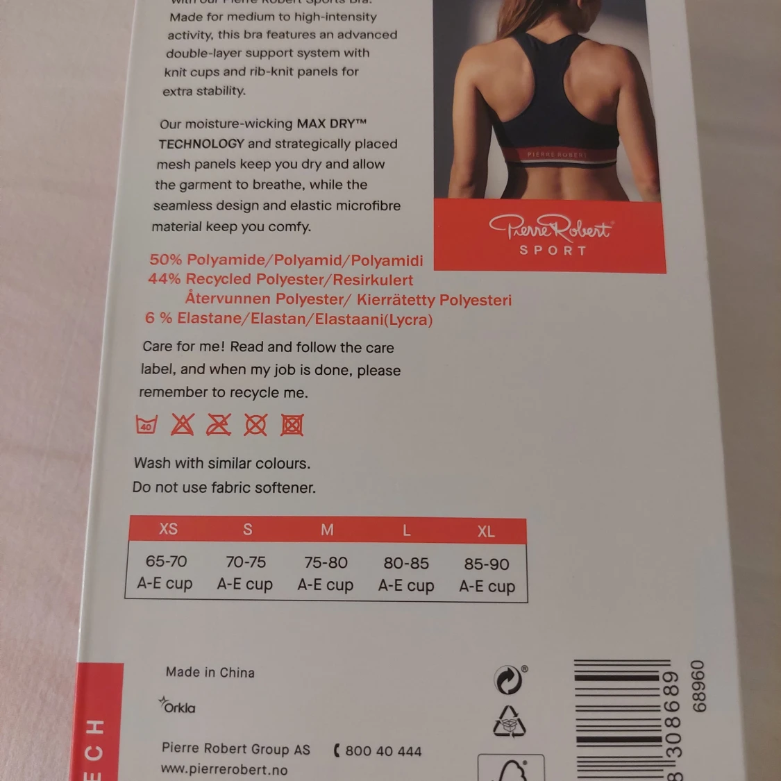 Svart sport-bh från Pierre Robert - 90