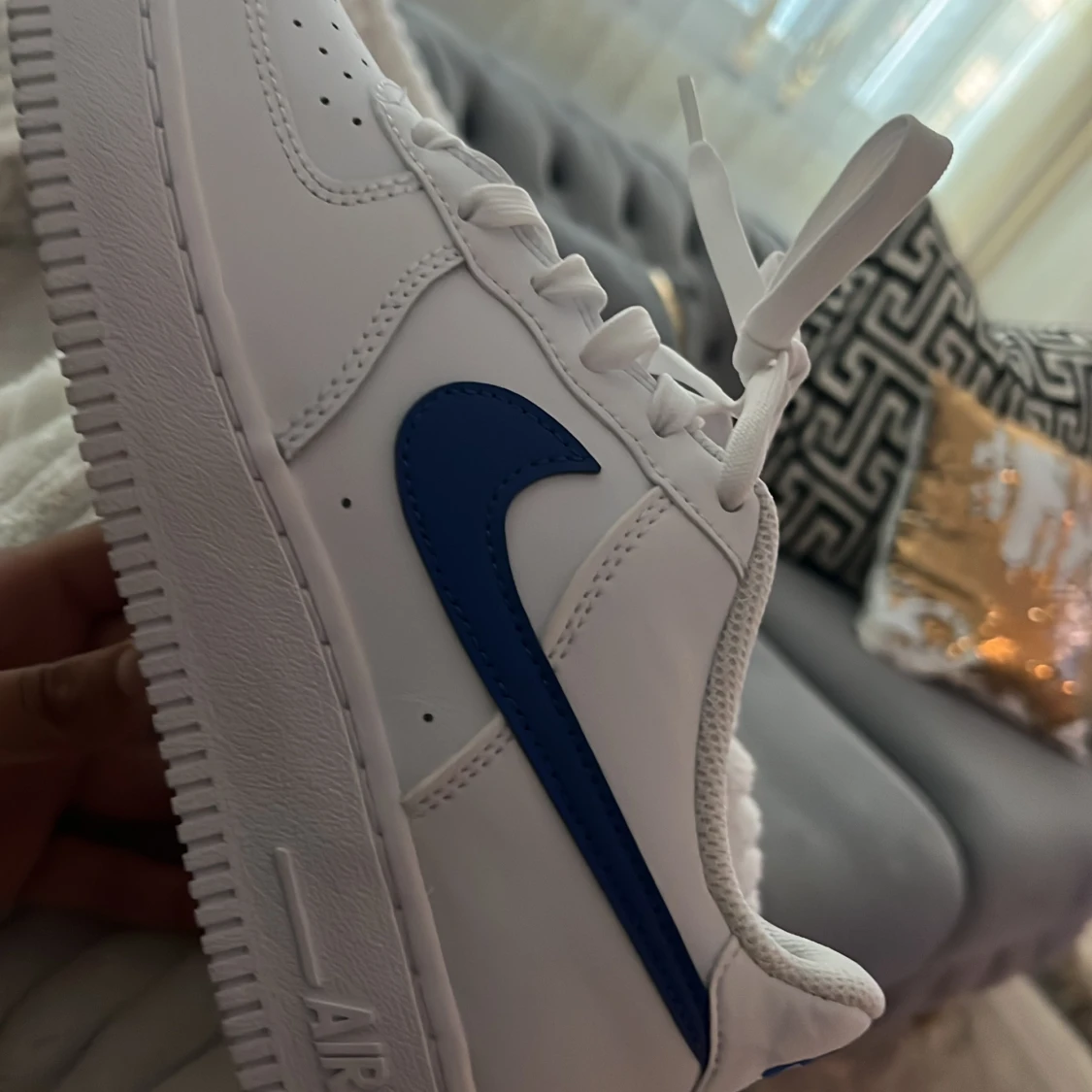 Nike air force 1 med blått Nike märke - 91