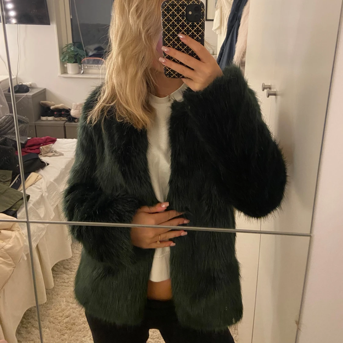 Mörkgrön pälsjacka 🥰 - 90
