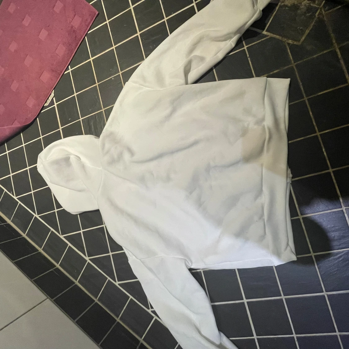 Vit hoodie med dragkedja - 72