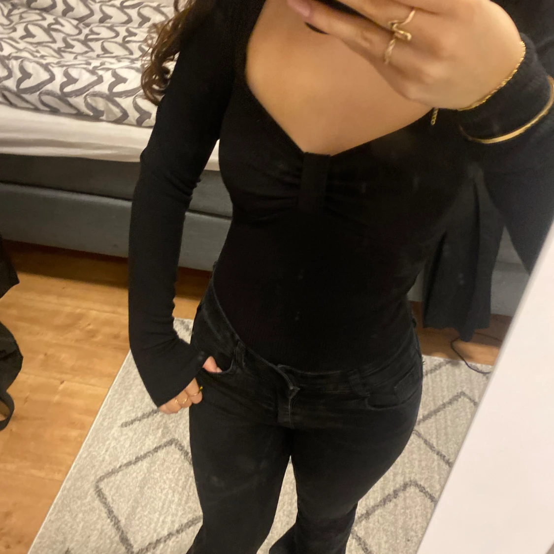 Svart långärmad topp från H&M - 90